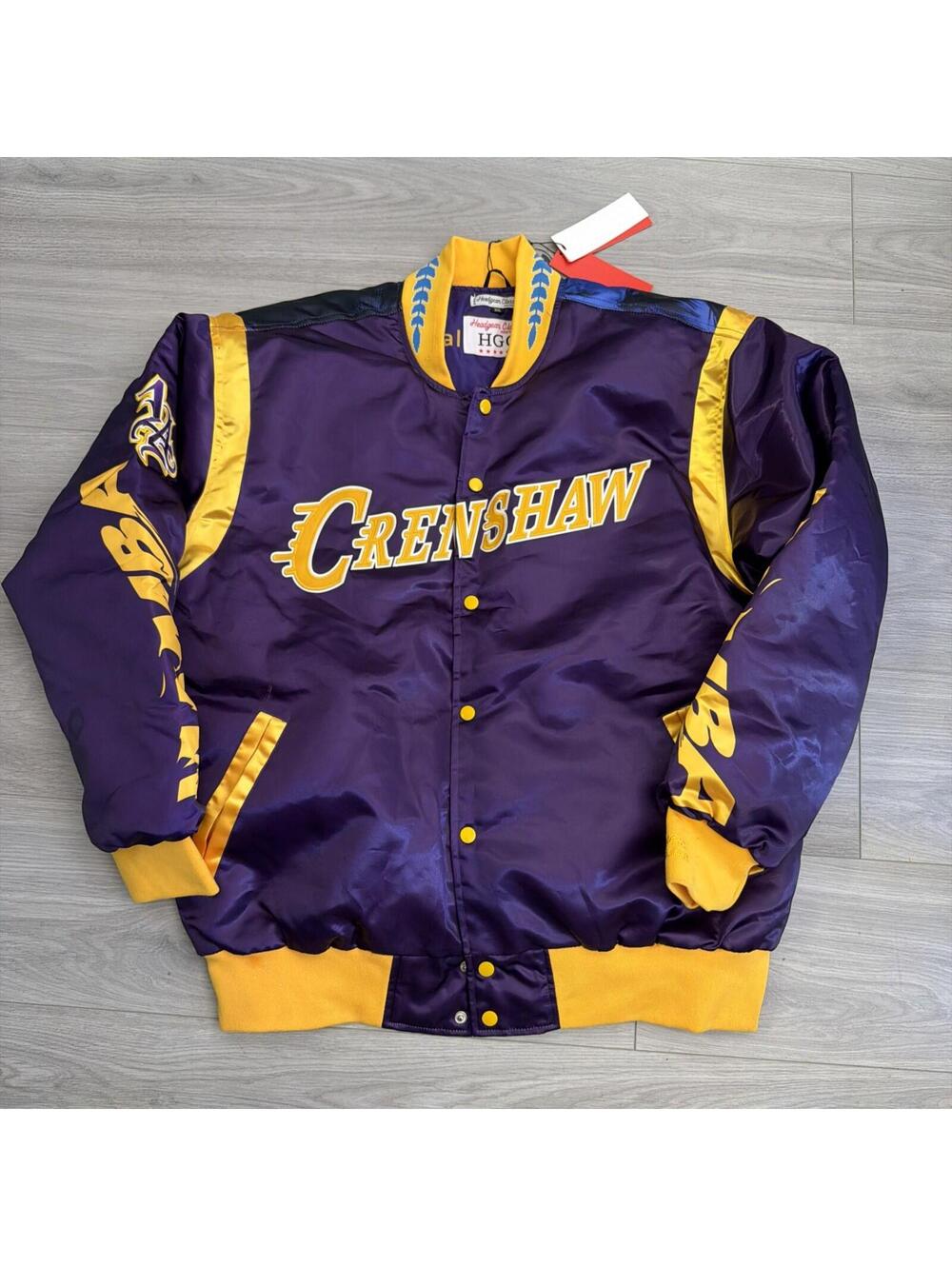 Kobe Bryant Mamba Crenshaw Los Angeles Lakers Satin Jacket Headgear Classic 3XL